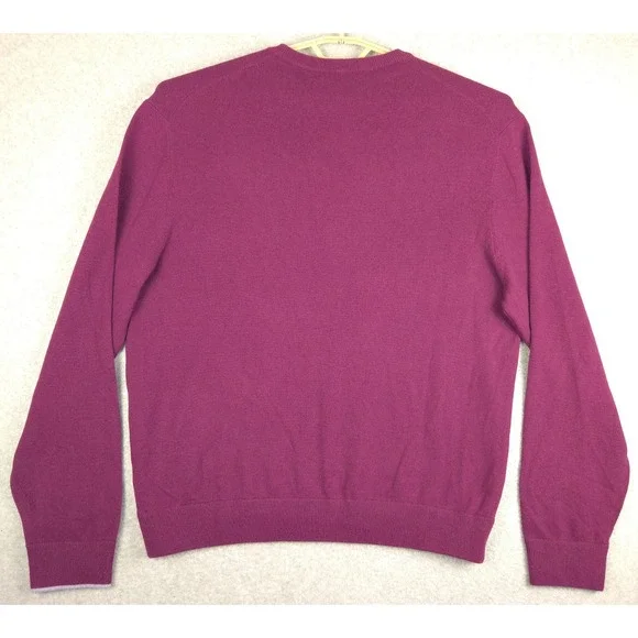 GREYSON Mens Burgundy 100% Cashmere Crewneck Sweater XXL Long Sleeve Luxury Knit